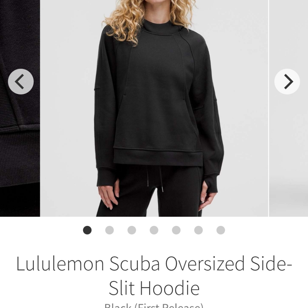 Lululemon Athletica Black Oversized Scuba Crew